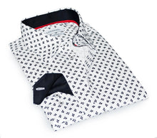 Load image into Gallery viewer, Jerry S  Button-Up Shirt With Contrast Details // White+Black // Contemporary Fit (Regular)- final sale
