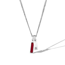 Load image into Gallery viewer, Birthstone &amp; Initial Tag Necklace - Silver
