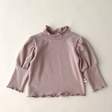Load image into Gallery viewer, High Collar Long Sleeve Cotton T-shirt for Baby Girls - # BAAA1111010004
