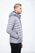 Load image into Gallery viewer, Hooded Quilted Grey Men Coat - Wessi
