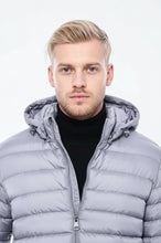 Load image into Gallery viewer, Hooded Quilted Grey Men Coat - Wessi
