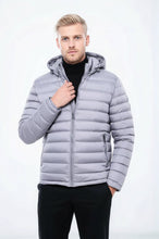 Load image into Gallery viewer, Hooded Quilted Grey Men Coat - Wessi

