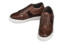 Load image into Gallery viewer, CALTO - K1532 - 3 Inches Taller (Coffee Brown) - Lightweight Leather Sneakers
