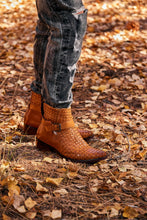 Load image into Gallery viewer, CALTO - K30524 - 3.3 Inches Taller (Light Brown) - Woven Buckle High-Top Ankle Zip-Up Boots
