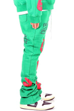 Load image into Gallery viewer, ARTI Heavy weight brushed graphic skinny flare stacked pants
