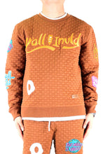 Load image into Gallery viewer, BRONCE Waffle Square Pattern crewneck pullover with patches
