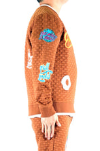 Load image into Gallery viewer, BRONCE Waffle Square Pattern crewneck pullover with patches
