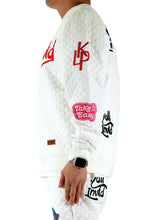 Load image into Gallery viewer, BLANCO Waffle Square Pattern crewneck pullover with patches

