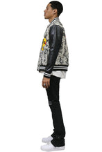 Load image into Gallery viewer, VISTA Men's Jacquard Body with faux Leather Sleeve Varsity Jacket
