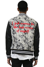 Load image into Gallery viewer, VISTA Men's Jacquard Body with faux Leather Sleeve Varsity Jacket
