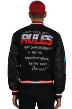 Load image into Gallery viewer, IRENE Men's Melton Body with Faux Leather Sleeve Varsity Jacket
