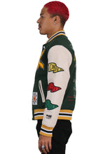 Load image into Gallery viewer, MORAINE Men's Melton Body with Faux Leather Sleeve Varsity Jacket
