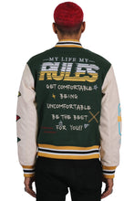 Load image into Gallery viewer, MORAINE Men's Melton Body with Faux Leather Sleeve Varsity Jacket

