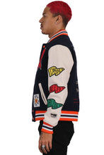 Load image into Gallery viewer, ODESSA Men's Melton Body with Faux Leather Sleeve Varsity Jacket
