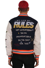 Load image into Gallery viewer, ODESSA Men's Melton Body with Faux Leather Sleeve Varsity Jacket
