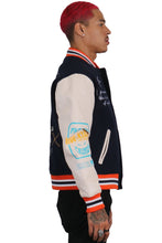 Load image into Gallery viewer, ODESSA Men's Melton Body with Faux Leather Sleeve Varsity Jacket
