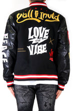 Load image into Gallery viewer, HALSTON Men's Melton Body with Faux Leather Sleeve Varsity Jacket
