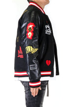 Load image into Gallery viewer, HALSTON Men's Melton Body with Faux Leather Sleeve Varsity Jacket
