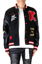 Load image into Gallery viewer, HALSTON Men's Melton Body with Faux Leather Sleeve Varsity Jacket
