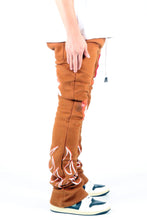 Load image into Gallery viewer, BRUNETTE Heavy weight brushed graphic skinny flare stacked pants
