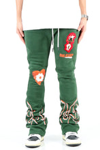 Load image into Gallery viewer, MEDUSA Heavy weight brushed graphic skinny flare stacked pants

