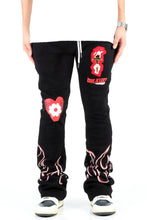 Load image into Gallery viewer, SPIDER Heavy weight brushed graphic skinny flare stacked pants
