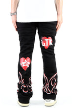 Load image into Gallery viewer, SPIDER Heavy weight brushed graphic skinny flare stacked pants
