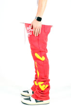Load image into Gallery viewer, AMARAN Heavy weight brushed graphic skinny flare stacked pants
