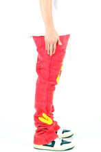 Load image into Gallery viewer, AMARAN Heavy weight brushed graphic skinny flare stacked pants
