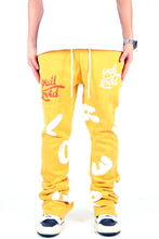 Load image into Gallery viewer, DAFFORD Heavy weight brushed graphic skinny flare stacked pants
