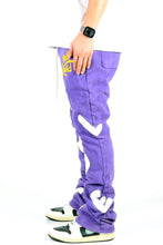 Load image into Gallery viewer, MADRI Heavy weight brushed graphic skinny flare stacked pants
