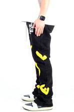 Load image into Gallery viewer, RIZA Heavy weight brushed graphic skinny flare stacked pants
