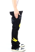 Load image into Gallery viewer, RIZA Heavy weight brushed graphic skinny flare stacked pants
