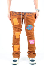 Load image into Gallery viewer, GEORGE Heavy weight brushed graphic skinny flare stacked pants

