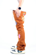 Load image into Gallery viewer, GEORGE Heavy weight brushed graphic skinny flare stacked pants
