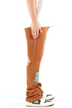 Load image into Gallery viewer, BRONCE Waffle square pattern Skinny Stacked Pants
