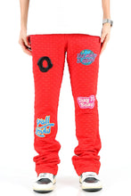 Load image into Gallery viewer, ROJO Waffle fleece graphic skinny flare stacked pants
