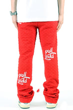 Load image into Gallery viewer, ROJO Waffle fleece graphic skinny flare stacked pants
