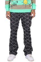 Load image into Gallery viewer, ACE Men's premium rip&amp;repair flare stacked fit quilted denim pants
