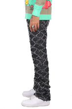 Load image into Gallery viewer, ACE Men's premium rip&amp;repair flare stacked fit quilted denim pants
