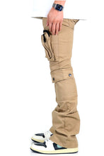 Load image into Gallery viewer, VENGE Men's premium twill khaki stacked cargo pants.

