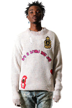 Load image into Gallery viewer, KELVE Heavy Gauge Ripped Knit Sweater with patches

