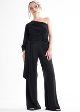 Load image into Gallery viewer, LavaNera Palazzo Black Jersey Viscose Pants
