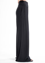 Load image into Gallery viewer, LavaNera Palazzo Black Jersey Viscose Pants
