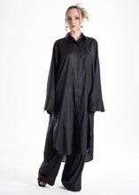 Load image into Gallery viewer, Aitna Long Black Organic Finest Fabric Shirt Dress
