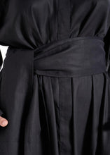 Load image into Gallery viewer, Lightweight And Breathable Deep Black Set With Maxi Button Down And Palazzo Pants
