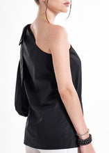 Load image into Gallery viewer, Amuri One Shoulder Black Premium Poplin Blouse
