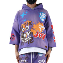 Load image into Gallery viewer, DIAZ French Terry 3/4 Sleeve Crop Top Pullover Hoodie
