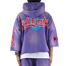 Load image into Gallery viewer, DIAZ French Terry 3/4 Sleeve Crop Top Pullover Hoodie
