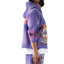 Load image into Gallery viewer, DIAZ French Terry 3/4 Sleeve Crop Top Pullover Hoodie
